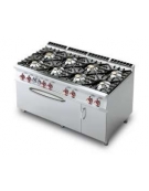 CUCINA 8 FUOCHI FORNO ELETTRICO STATICO  GN3/1 cm. 160x 90x 90h