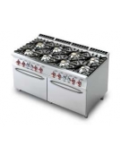 CUCINA 8 FUOCHI - 2 FORNI ELETTRICI STATICI GN2/1 cm. 160x 90x 90h