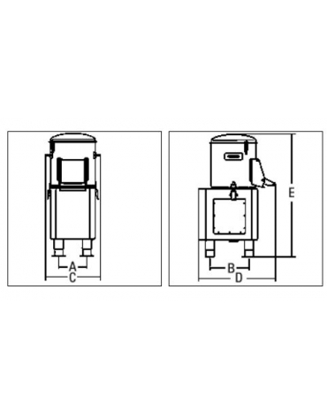 Pelapatate industriale Kg 30 da pavimento senza cavalletto - TRIFASE