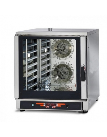 Forno elettrico ventilato a convezione con vapore diretto - Pannello elettronico -Capacità 11 Teglie GN 1/1