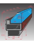 Vetrina refrigerata per panini COMPLETA da cm. 104