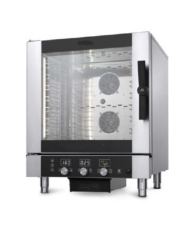 Forno combinato vapore professionale a gas per ristorante N° 7 Teglie GN 1/1 - Comandi touch screen