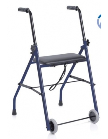 ROLLATOR PIEGHEVOLE IN ACCIAIO VERNICIATO CON SEDILE IMBOTTITO