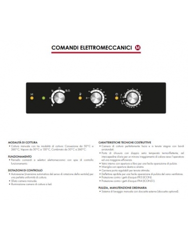 Forno combinato vapore professionale a gas per ristorante N° 10 Teglie GN 1/1 - Comandi elettromeccanici