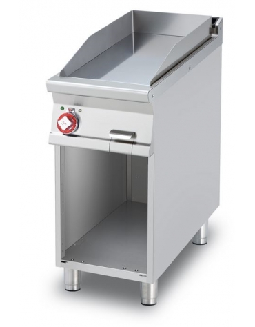 FRY-TOP LISCIO CROMATO TRIFASE SU MOBILE A GIORNO - Piastra cm. 36x68 -CM. 40X90X90H.