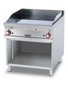 FRY-TOP LISCIO GAS SU MOBILE A GIORNO - Piastra cm. 76x68 - 2 zone di cottura - CM. 80X90X90H.