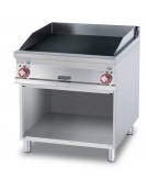 FRY-TOP VETROCERAMICA TRIFASE SU MOBILE A GIORNO - Piastra cm. 76x68 - 2 zone di cottura - CM. 80X90X90H.