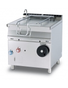 BRASIERA A GAS 80 LT. RIB. MANUALE - Vasca fondo inox - con coperchio - CM. 80X90X90H.