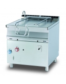 BRASIERA A GAS 80 LT. RIB. AUTOMATICO - Vasca fondo inox - con coperchio - CM. 80X90X90H.