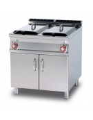 FRIGGITRICE GAS LT. 25+25 - 2 vasche cm. 31x51x44h - Prod. patate: 50 kg/h - CM. 80X90X90H.