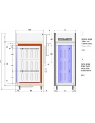 Armadio per asciugatura salumi / formaggi Lt.700 Porta a vetro