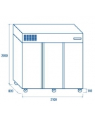 Armadio frigorifero inox GN 2/1 Lt. 700 Porte in vetro