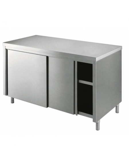 Tavolo armadiato inox Dimensioni cm. 230x60x85/90h