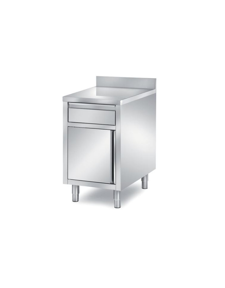 TAVOLO INOX AISI 304 A GIORNO CON CASSETTO SOTTO PIANO - SENZA ALZATINA - CM.  70X70X85H