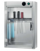 STERILIZZATORE A PARETE PER COLTELLI A RAGGI ULTRAVIOLETTI UVC GERMICIDA - 1 LAMPADA - ANTA INOX CON CHIUSURA - CM. 43,5X23X70H