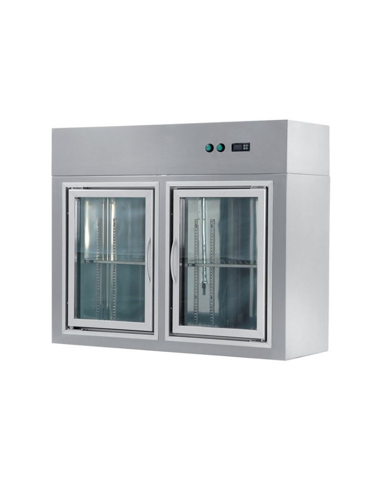 Porte A Battente In Vetro.Pensile A Parete Refrigerato Statico Con 2 Porte A Battente In Vetro E Acciaio Inox Cm 110x40x90h Dinaforniture It