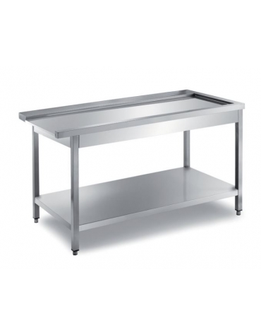 CASSETTIERA INOX AISI 304 A 3 CASSETTI, ANGOLO RAGGIATO SU 1 FRONTE, BORDO  H 60 MM - CM. 55X70X87H