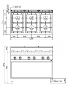 Cucina professionale industriale a gas 6 fuochi -ALTA POTENZA - cm 120x70x85/90