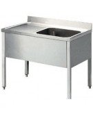 Lavatoio inox 1 vasca + gocc.sinistro Dimensioni cm.100x60x85/90