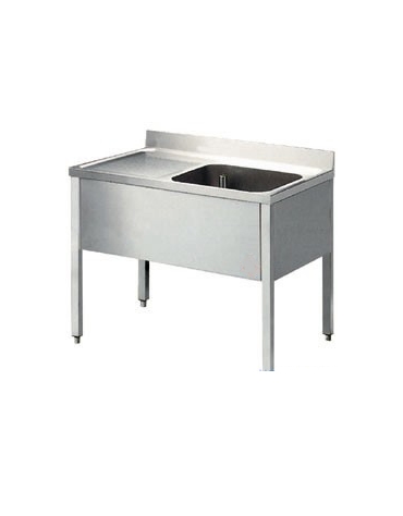 Lavatoio inox 1 vasca + gocc.sinistro Dimensioni cm.100x60x85/90