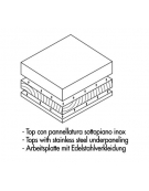 TAVOLO ARMADIATO CON 2 ANTE A BATTENTE E 2 CASSETTI, CON ALZATINA, ANGOLO RAGGIATO SU 1 FRONTE - CM. 100X80X85H