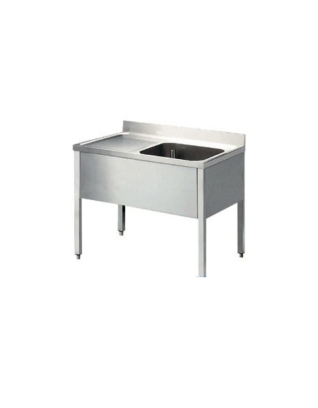 Lavatoio inox 1 vasca + gocc.sinistro Dimensioni cm.120x60x85/90