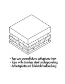 TAVOLO ARMADIATO CON 2 ANTE A BATTENTE E TRAMOGGIA PORTA INGREDIENTI CENTRALE - CON ALZATINA - CM. 150X80X85H