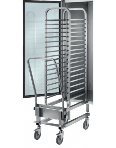 CARRELLO PORTATEGLIE PER ARMADIO MANTENITORE CALDO per teglie cm 60x40 - CAPACITA' 16 TEGLIE - CM. 73X80X172H