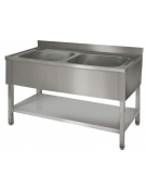 Lavatoio inox 2 vasche Dimensioni cm.120x60x85/90h