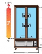 Cantina per vini 2 porte invetriate scorrevoli mm 1000x711x1810h