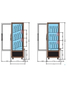 Cantina per vini 2 porte invetriate scorrevoli mm 1000x711x1810h