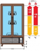 Cantina per vini, 3 lati con vetro, 3 temperature mm