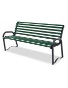 Panchina per parco in tubo d'acciaio - COLORE GRIGIO MICACEO - VERDE RAL 6005 - cm 158x57x72h