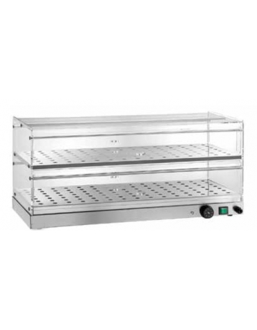 Vetrina riscaldata inox 3 piani cm 50x35x54h