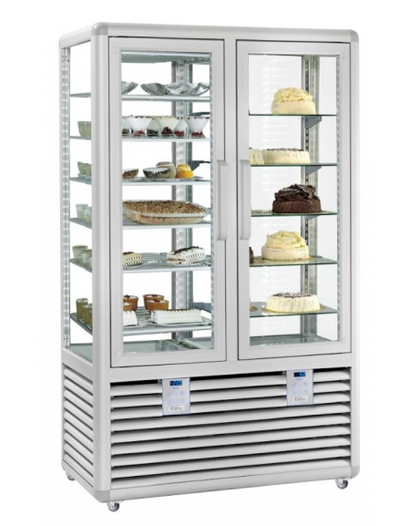 VETRINA GELATERIA DOPPIA VERTICALE STATICA 2 PORTE CON 2 MOTORI CM 118X62X189,5H