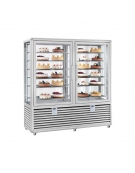 VETRINA GELATERIA DOPPIA VERTICALE STATICA 2 PORTE CON 2 MOTORI CM 138X62X189,5H