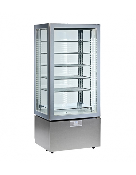 VETRINA GELATERIA DOPPIA VERTICALE STATICA 2 PORTE CON 1 MOTORE CM 138X62X189,5H