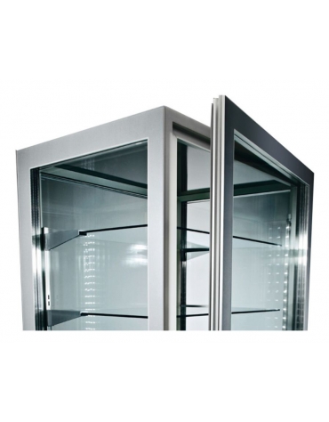 VETRINA GELATERIA DOPPIA VERTICALE STATICA 2 PORTE CON 1 MOTORE CM 138X62X189,5H