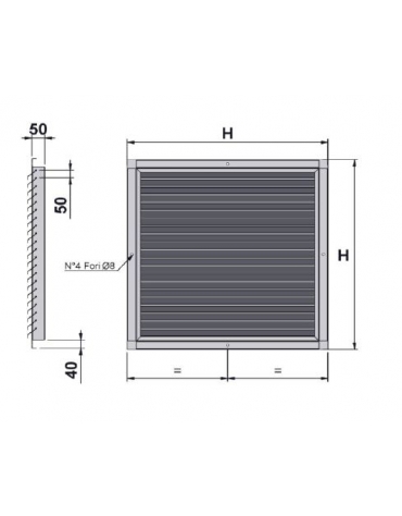 Serranda a gravità inox cm. 60x60