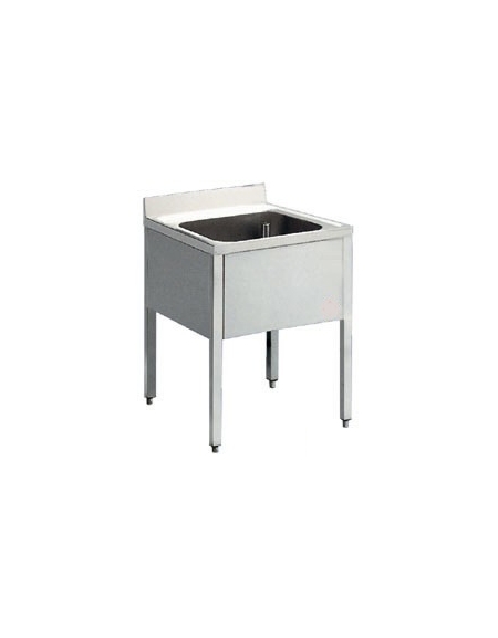 Lavatoio inox 1 vasca senza ripiano Dimensioni cm.60x60x85/90h