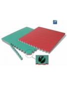 Tappeto Tatami ad incastro cm. 100 x 100 x 4, bicolore rosso e verde