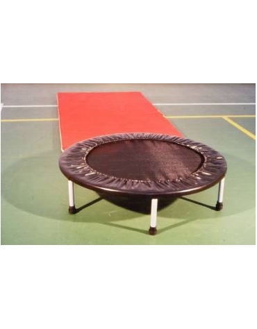 Trampolino diametro 97 cm., zona salto in pvc fissata con elastici.