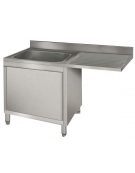 Lavatoio armadiato inox 1 vasca+gocc.destro cm 120x70x85H