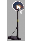 Mezzo impianto minibasket a norme UNI-EN 1270, con zavorra riempibile, altezza regolabile da 120 a 261 cm.