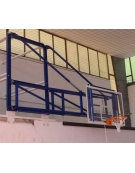 Impianto basket/minibasket a losanga tabelloni in legno.