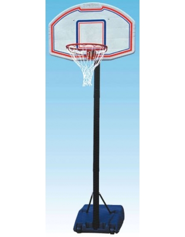 Mezzo impianto minibasket con zavorra riempibile, altezza reg. manualmente.