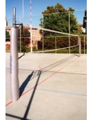 Impianto pallavolo monotubolare diam. 70 mm., con bussole, zincato, completo di tendirete.