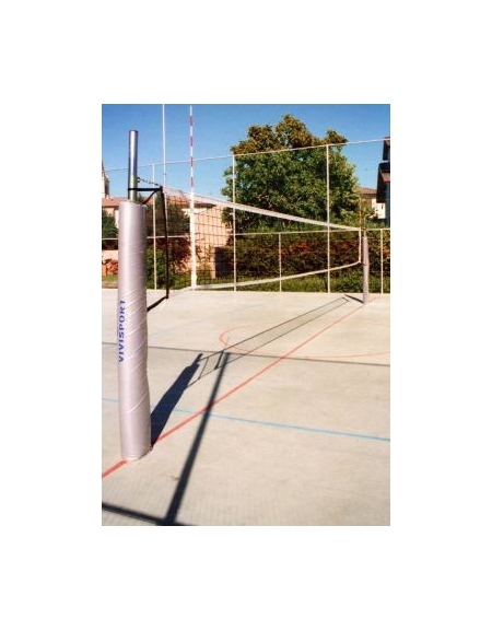 Impianto pallavolo monotubolare diam. 70 mm., con bussole, zincato, completo di tendirete.