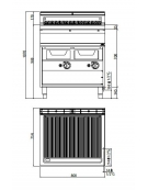 GRIGLIA CON ACQUA A GAS WATER GRILL SU MOBILE CM 80x71.4x90h