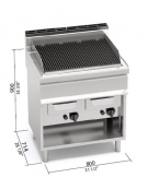 GRIGLIA CON ACQUA A GAS WATER GRILL SU MOBILE CM 80x71.4x90h